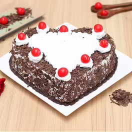 Classic Black Forest Heart  Cake